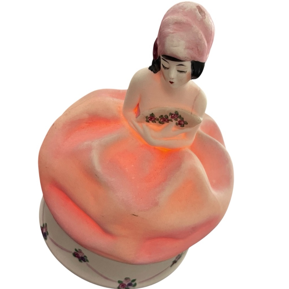 Vintage FULPER POTTERY Art Deco MADEMOISELLE PERFUME LAMP With Base Works